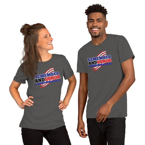 Remember And Honor Memorial Day Short-sleeve unisex t-shirt - Mainstream Freedom